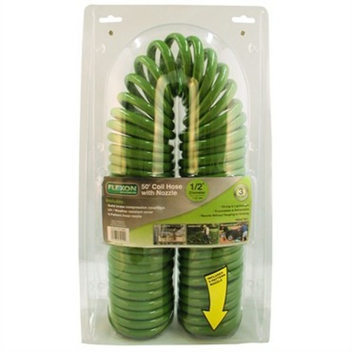 Flexon FLXCH1250N 0.5 in. X 50 ft. Coil Hose with Nozzle