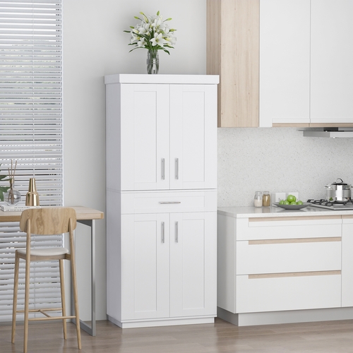 HOMCOM Modern Kitchen Pantry Freestanding Cabinet Cupboard with Doors