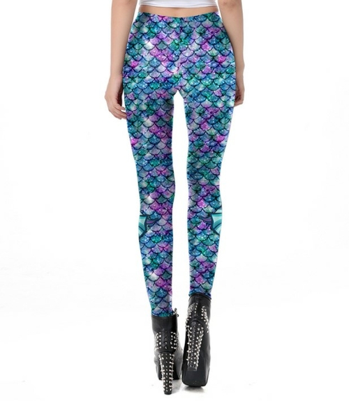 Western Fashion 19000-TD-S Mermaid Leggings, Tie Dye - Small