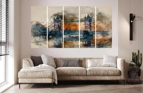 Set Of 5 Wall Painting multiple Frame For Home Decoration, Living