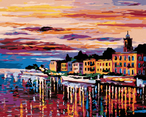 Paint by Numbers - BLACK CAT AND A YELLOW BICYCLE