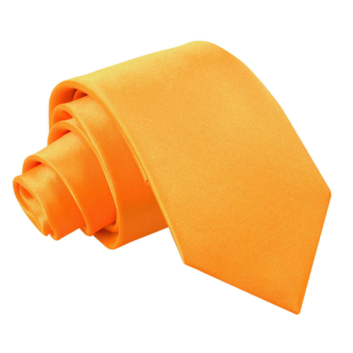 Plain Satin Classic Tie - Boys - Fluorescent Orange