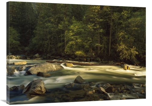 Global Gallery GCS-396996-3040-142 30 x 40 in. Merced River Flowing Th