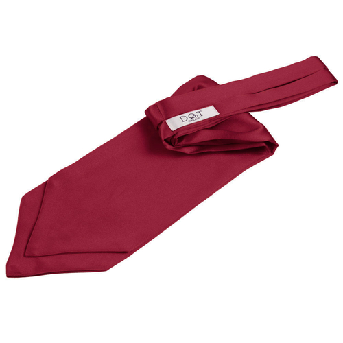 Plain Satin Self-Tie Cravat - Burgundy