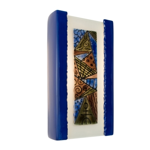 A19 RE103-CB-MSH reFusion Abstract Wall Sconce Cobalt Blue and Multi S