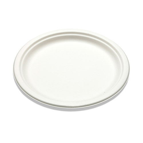 Bridge-Gate WHBRG-09 9 in. Sugarcane Bagasse Plate, White - Case o