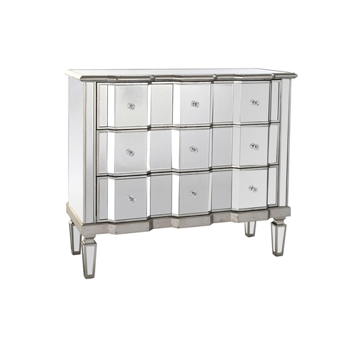 Chest of drawers DKD Home Decor Mirror Silver MDF (103 x 40 x 92 cm)