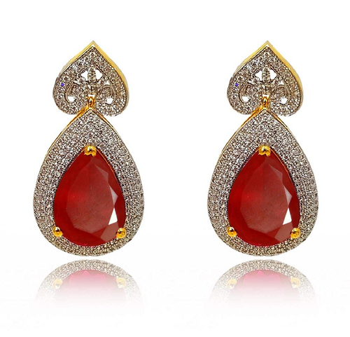 Sparkling CZ Crystal Pear Drop Earrings For Women & Girls