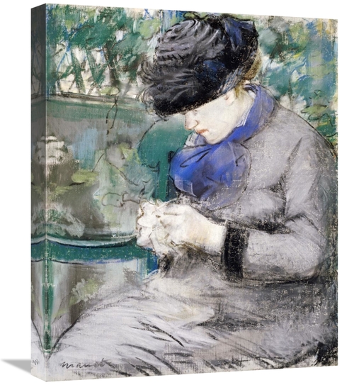 Global Gallery GCS-266823-22-142 22 in. Girl Sitting in the Garden Kni