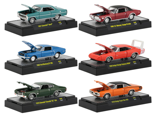 Detroit Muscle Release 48, Set of 6 Cars IN DISPLAY CASES 1/64 Diecast