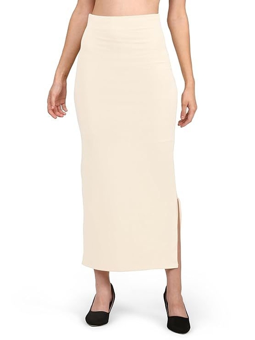 Women Lycra Saree Shapewear Petticoat Color BUTTER Size XL