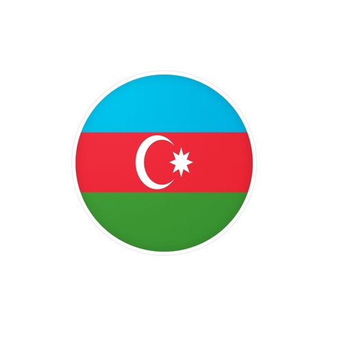 Autocollant rond Drapeau de l'Azerbaïdjan en plusieurs tailles