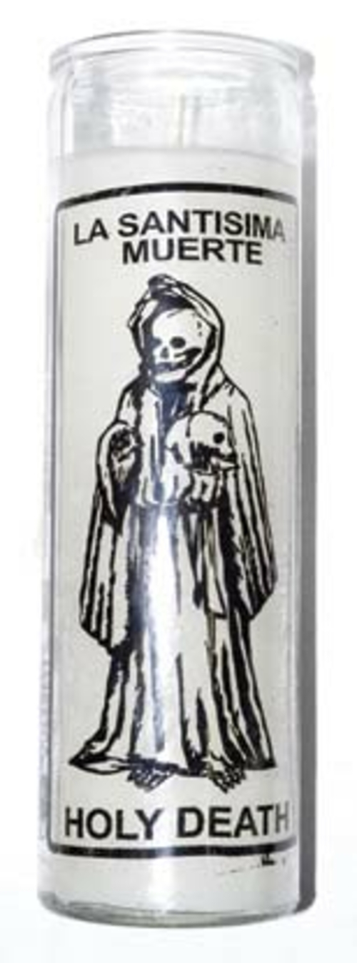 Holy Death white 7 day jar candle