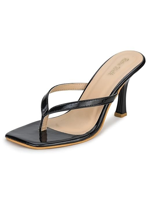 Retro Walk Girls and Women Fashion Heel (Size-UK-8) (Color-BLACK)