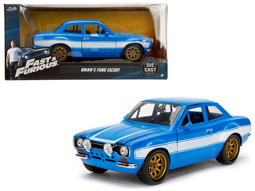 1970 Brian\'s Ford Escort Blue with White Stripes \Fast & Furious\"