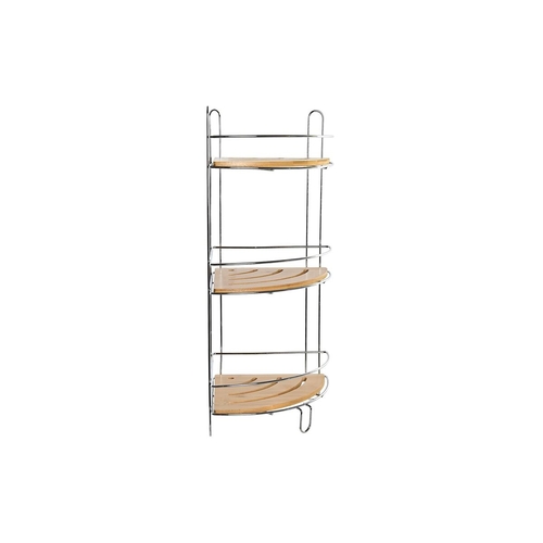 Bathroom Shelves DKD Home Decor Bamboo Aluminium Stainless chrome