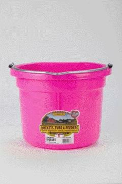 Miller Mfg Co Inc Flat Back Plastic Bucket- Hot Pink 8 Quart - P8FBHOT