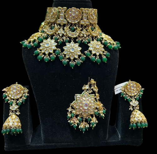 Alloy Gold-plated Green Jewel Set