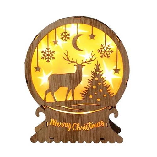 Christmas Luminous Wooden House Creative Decorative Showpeice