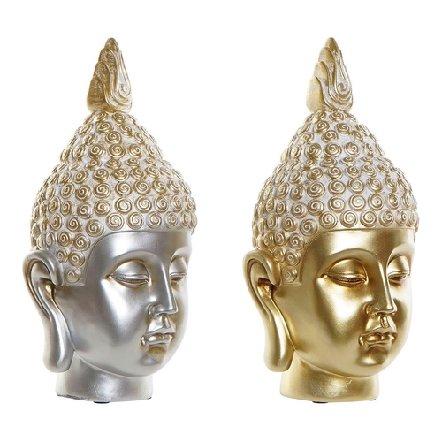 Decorative Figure DKD Home Decor Silver Golden Buddha 18 x 18 x 34 cm