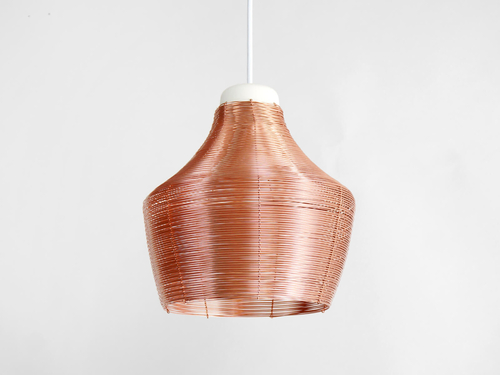 3x Copper Pendant Lamps - Fat