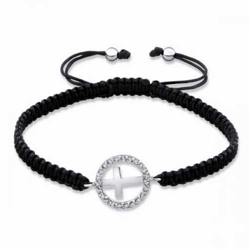 Solid Rock Jewelry 85175 Bracelet Circle With Cross 925 Sterling Silve