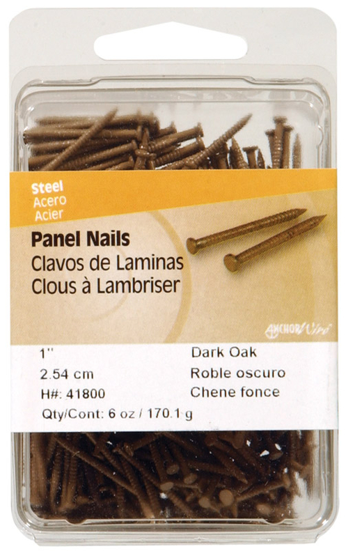 Hillman Group RSC 41801 1-0.62 in. 6oz Panel Nail Dark Oak Card- pack 