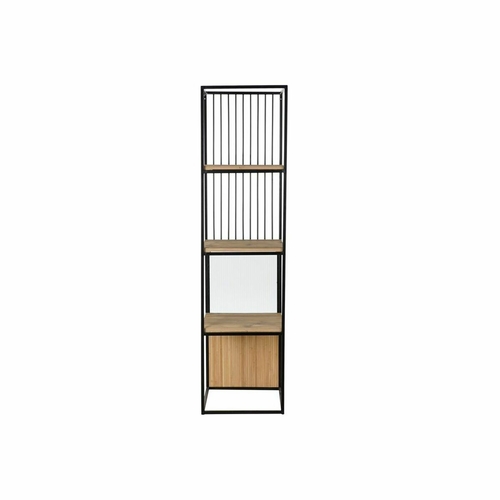 Shelves DKD Home Decor Crystal Natural Black Metal Wood 3 Shelves (43