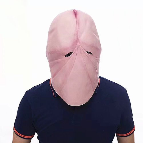 Halloween Mask Latex Head Cover Light Brown