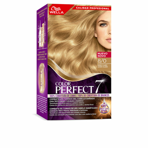 Permanent Dye Wella Color Perfect 7 Nº 8/0 Grey Hair Light Blonde 60