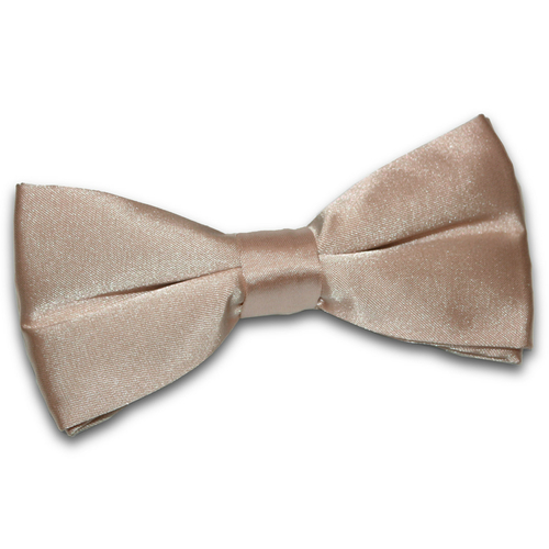 Plain Satin Pre-Tied Bow Tie - Mocha Brown
