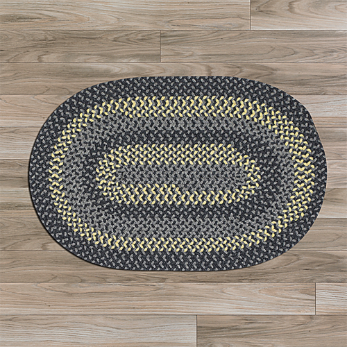 Colonial Mills Rug WN33R084X108 7 x 9 ft. Walden Braided Rug  Charcoal