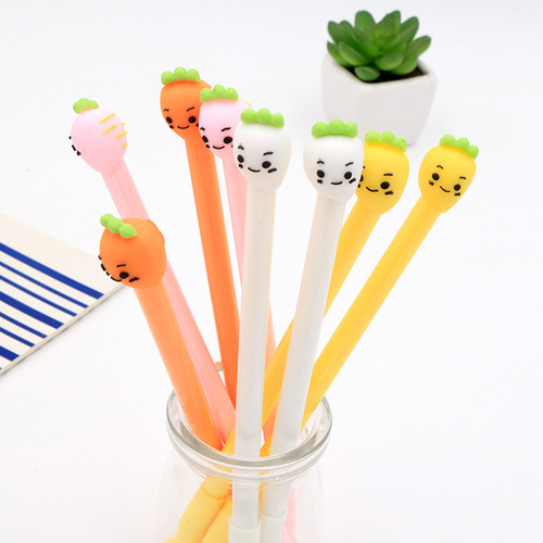 3 Pcs/lot Kawaii Cartoon Colorful Radish Gel Pen