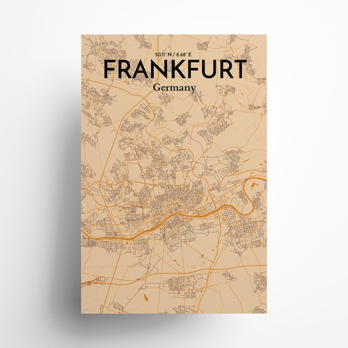 Frankfurt City Map Poster