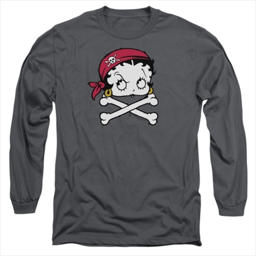 Boop-Pirate - Long Sleeve Adult 18-1 Tee, Charcoal - Medium