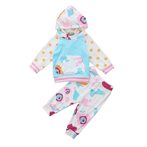 Super Cute Bbaies Patchwork Hooded Clothing Set