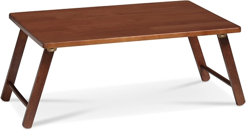 VIKUS Walnut Foldable Laptop Desk and Bed Tray Table