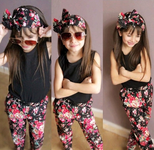 3Pcs/set new kids children clothing Girls floral