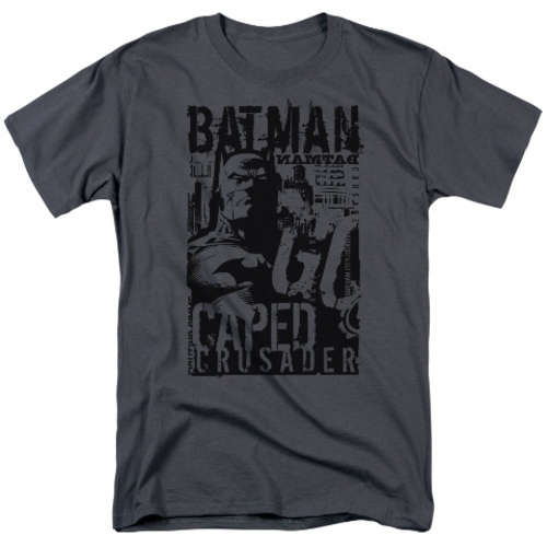 Trevco Batman-Caped Crusader - Short Sleeve Adult 18-1 Tee - Charcoal&