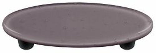 Hot Knobs HK1036-POB Dusty Lilac Oval Glass Cabinet Pull - Black Post
