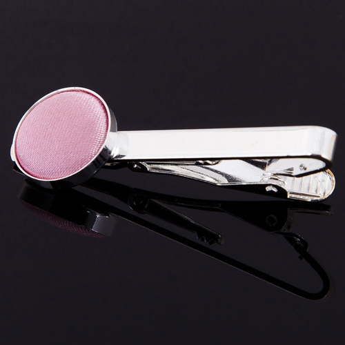 Plain Satin Tie Clip - Baby Pink