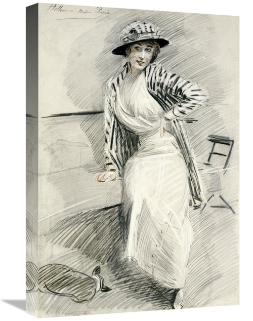 Global Gallery GCS-268081-22-142 22 in. Madame Paris Sitting on Bench 