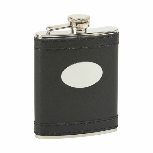 Creative Gifts International 021034 6 oz Stainless Steel Flask with Ov