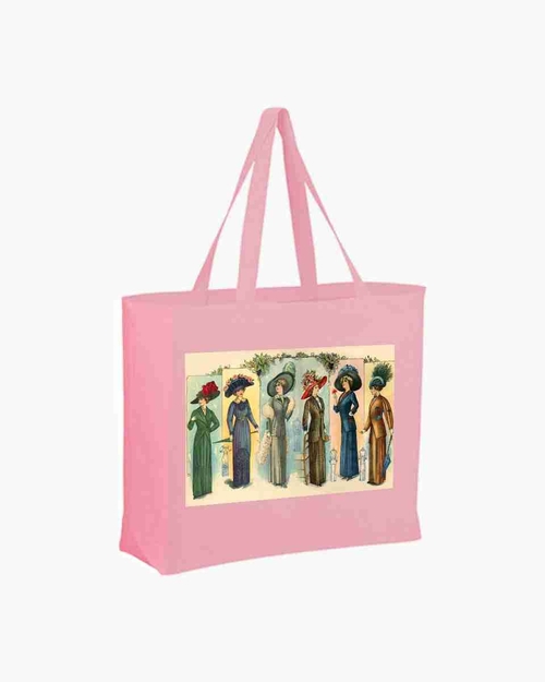 Ladies Fashion 1900s Pink Tote Grocery New   Bag