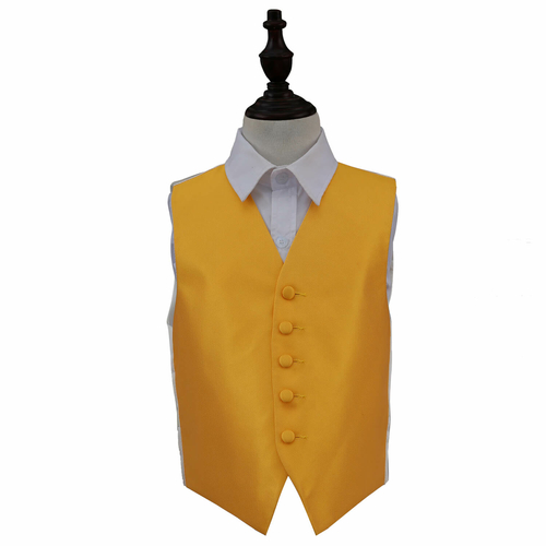 Solid Check Waistcoat - Boys - Sunflower Gold, 34'