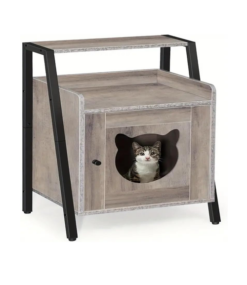 Sabri SHOPEE Cat House Bedside Table with Multi-Tier Storage |