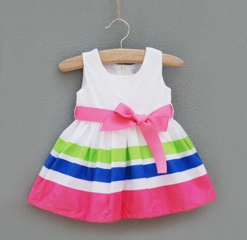 Lovely kids baby clothing Pink Bowknot Party Dance