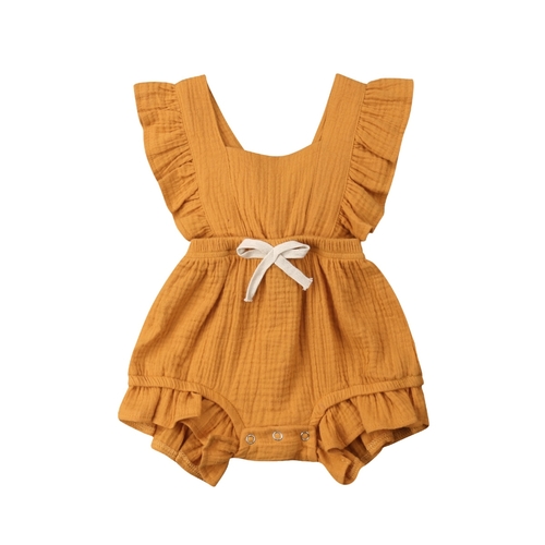 0 24M Newborn Baby Girls Ruffle One Pieces Romper