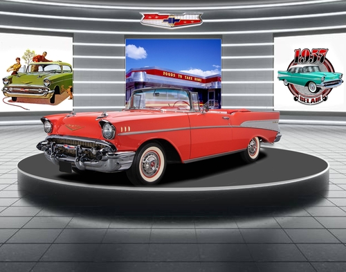 1957 Chevy Convertible Mouse Pad Classic Muscle Car