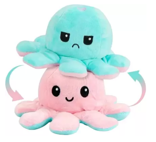 Reversible Happy and Sad Face Octopus Soft Toy for Kids